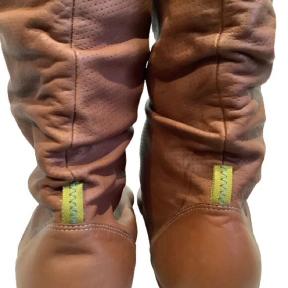 ECCO BROWN BREATHABLE LEATHER PULL ON BOOTIES SIZE 41 - Picture 9 of 16